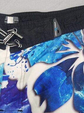 ZeroXposur Mens Size 34 Blue Floral Board Shorts Swim Trunks Mesh Lined Cargo